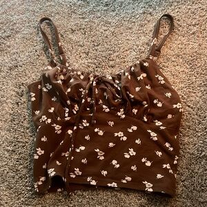 Hollister brown tank top